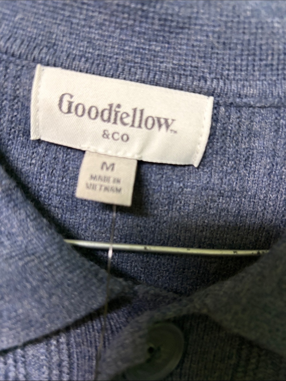 Goodfellow & Co Men's blue Ribbed Button Cardigan - Picture 3 of 4